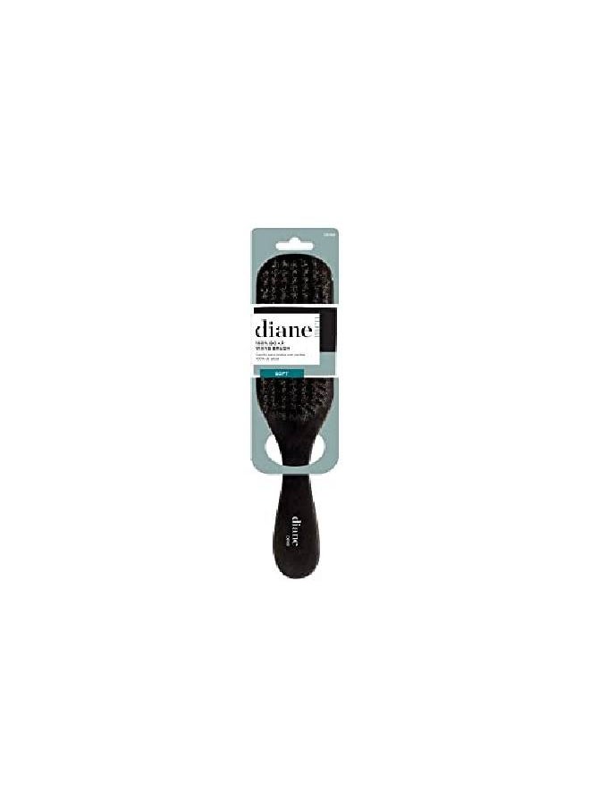 100% Soft Boar Bristle Brush For Men And Women Soft Bristles For Fine To Medium Hair Use For Smoothing, Wave Styles, Soft On Scalp, Club Handle, D8169