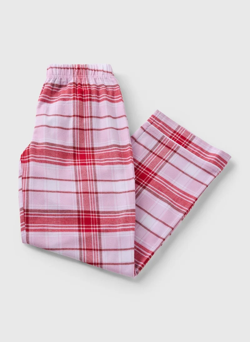 ماتلان بيجامة كاروهات وردي