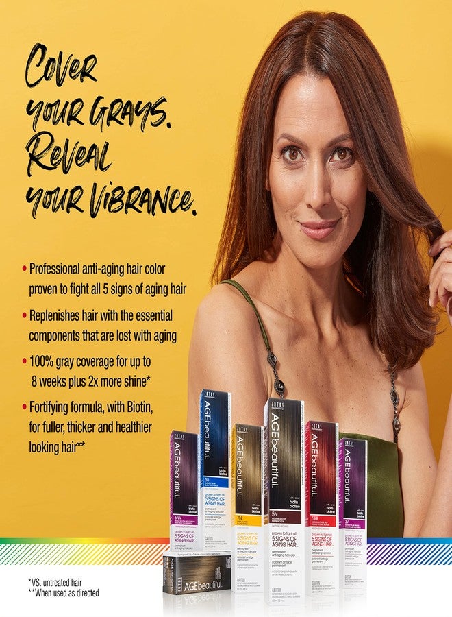 AGE beautiful Permanent Hair Color Dye Liqui Creme | 100% Gray Coverage | Anti-Aging Haircolor | Biotin for Thicker, Fuller Hair | Professional Salon Coloring | 8G Medium Gold Blonde - Image 2