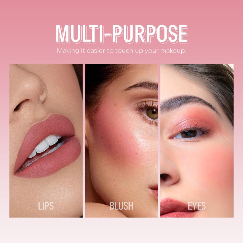 KYDA Liquid Blush, Matte Tinted for Cheeks, Lasting Dewy Cheek, Soft Creamy Blush, Blendable Lightweight, Buildable Matte Coverage, #01+#02 - Image 5