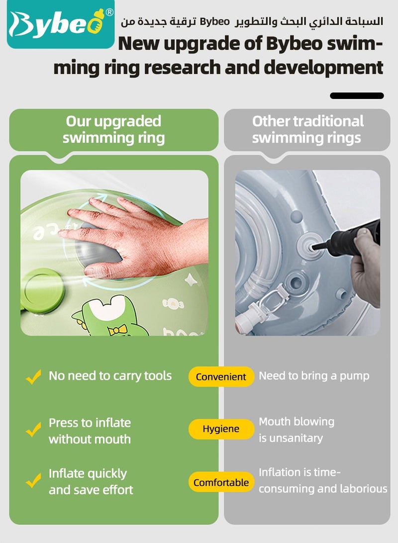 بيبو حلقة سباحة للأطفال، حلقة سباحة للأطفال الصغار، أنبوب مسبح للأطفال مزود بأحزمة أمان، حلقة مسبح للأطفال الرضع، عوامات تحت الإبط، سترة نجاة للرضع للعب آمن في الماء، ملحقات حفلات المسبح للأطفال من عمر 0 إلى 3 سنوات. - Image 4