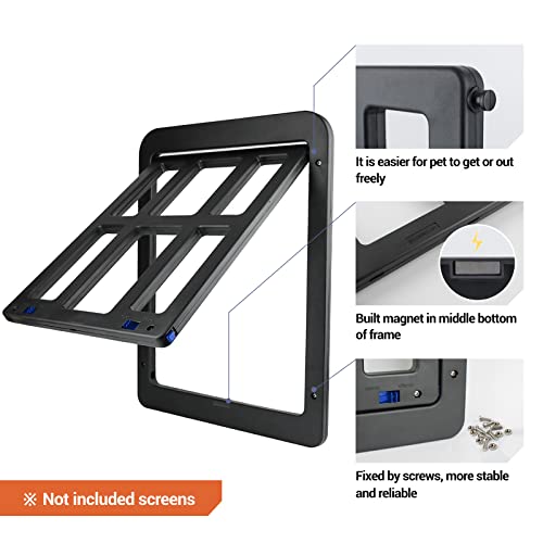 PETLESO Dog Door for Sliding Door, Lockable Dog Screen Door with Magnetic Closure Easy Install Pet Door for Dogs Cats, 11.2"x14.4" Black - Image 3