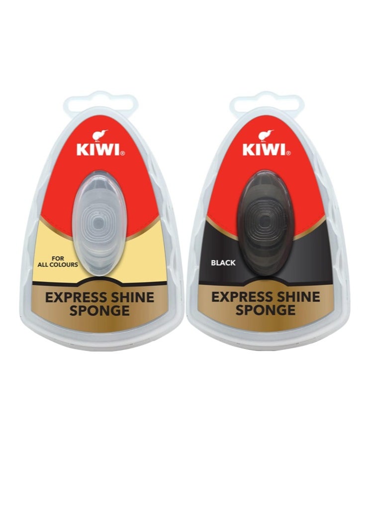 Kiwi - Kiwi express shine sponge | Black + Neutral (0.2 fl oz each) - Image 1