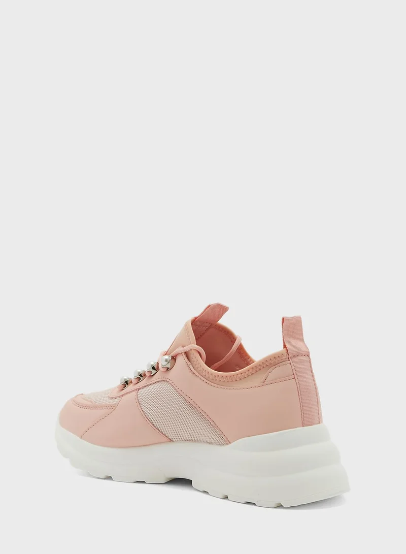 Ginger Pearl Detail Chunky Sneaker