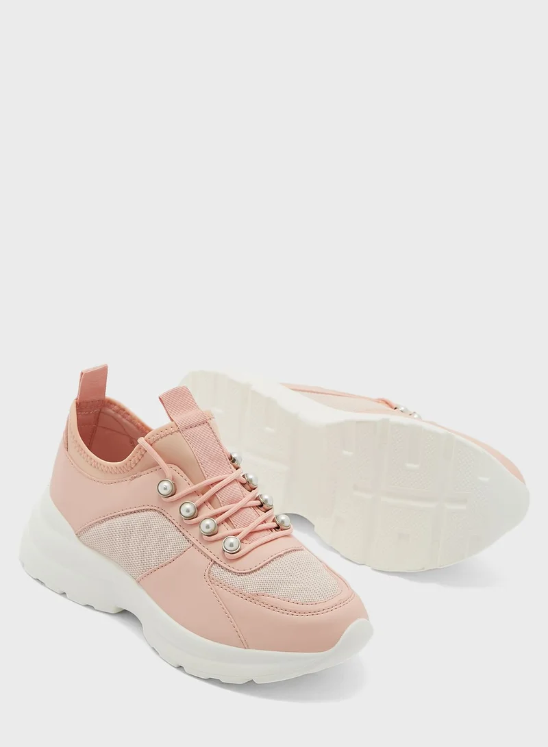 Ginger Pearl Detail Chunky Sneaker