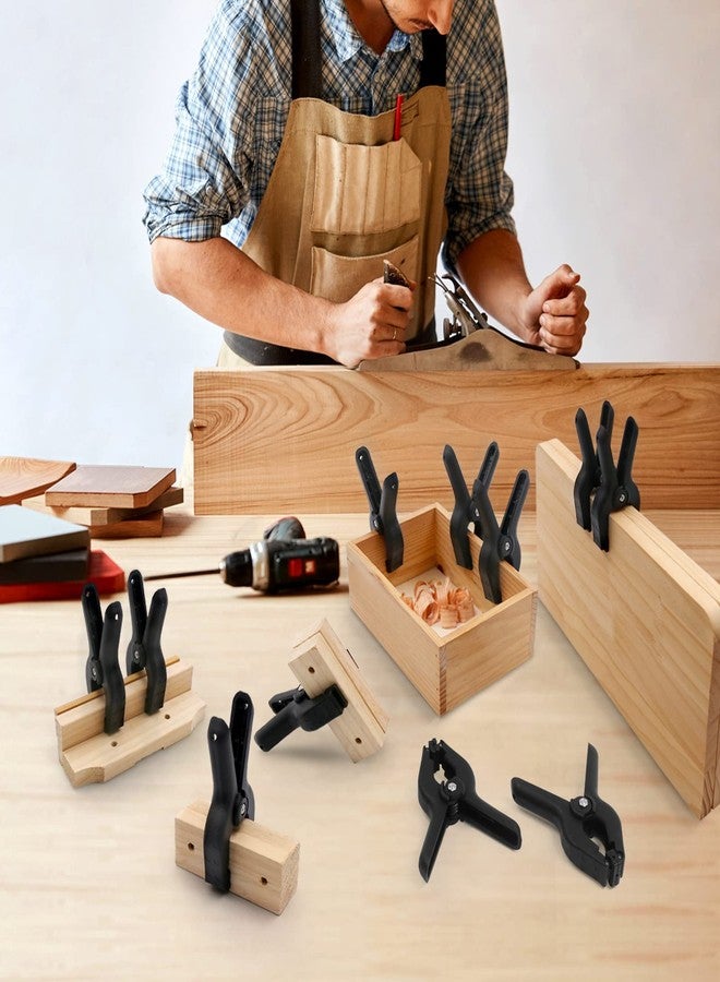 كوديل مشابك زنبركية بلاستيكية سوداء من Coideal، عبوة من 8 قطع، مقاس 4.5 بوصة، مشابك زنبركية كبيرة من النايلون، مشبك شديد التحمل مع دبابيس معدنية للخلفية الفنية والحرفية والنجارة - Image 2