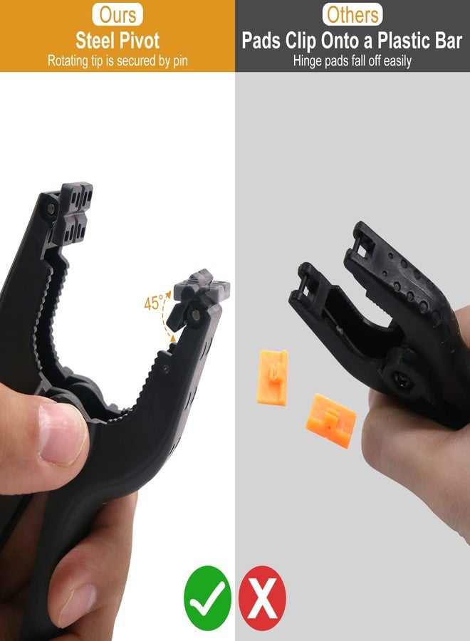 كوديل مشابك زنبركية بلاستيكية سوداء من Coideal، عبوة من 8 قطع، مقاس 4.5 بوصة، مشابك زنبركية كبيرة من النايلون، مشبك شديد التحمل مع دبابيس معدنية للخلفية الفنية والحرفية والنجارة - Image 4