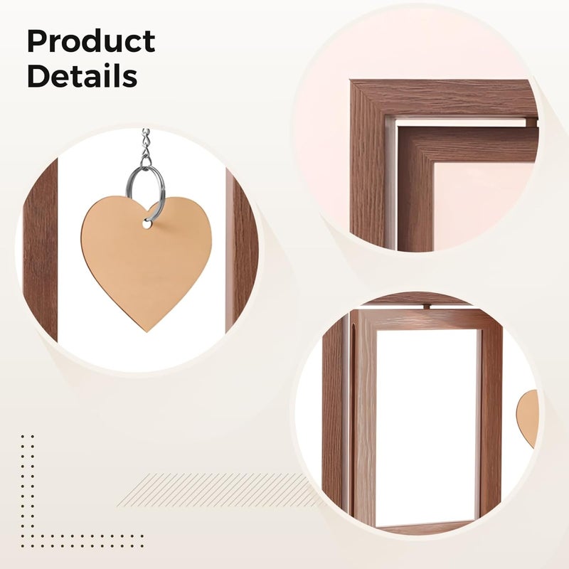 Brown Wooden 6-Inch Rotating Photo Frame, Double-Sided with Heart Pendant, Memorial Picture Frame for Loss of Loved Ones - Image 5