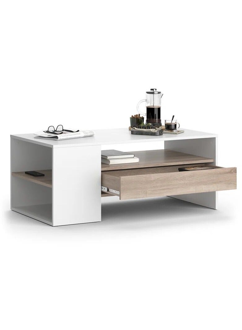 Malazhouse Coffee Table, white*beige - MZCT013 100L x 45H x 50W - Image 1