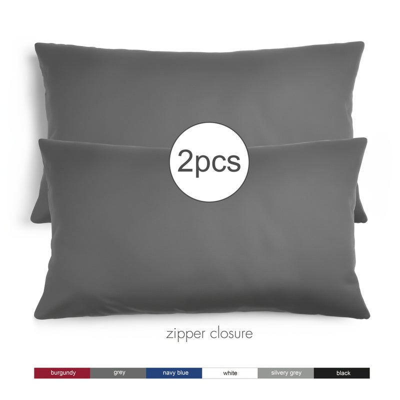 Microfiber Queen Pillowcases 19.69 X 29.53 Inch Black - Image 1