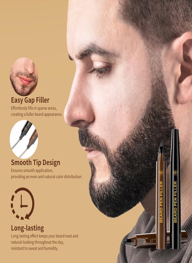 Sevich Beard Pencil Filler for Men Black, Instant Beard Dye for Men,48h Waterproof & Sweatproof, 4-Prong Tip for Seamless Application, Enhances All Beard Types with Fuller - Image 5