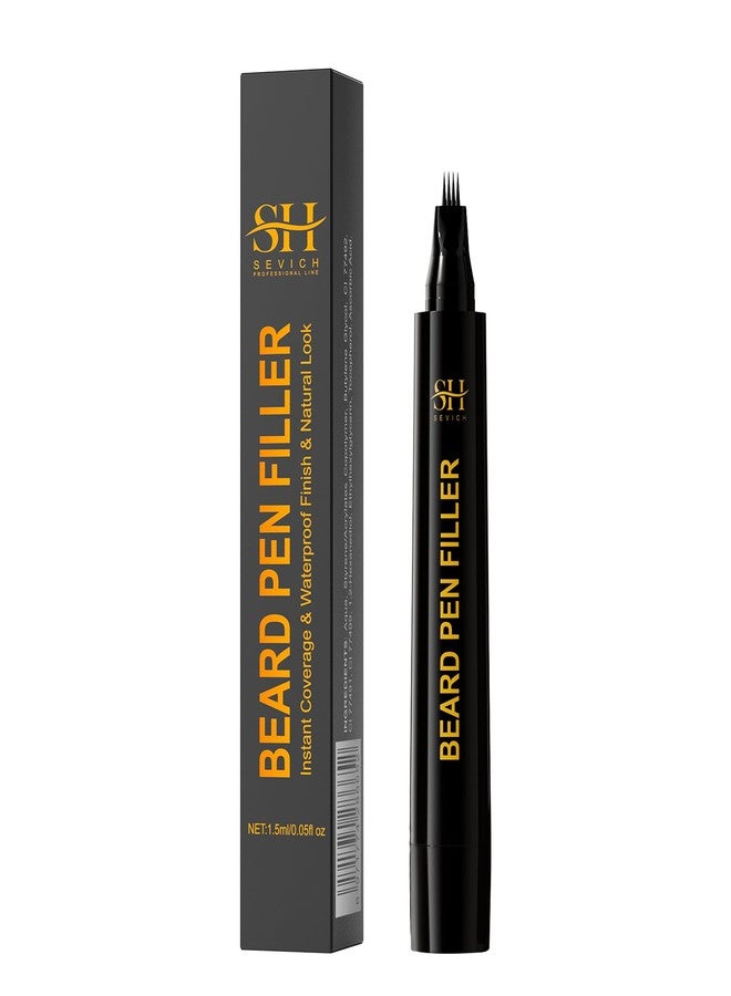 Sevich Beard Pencil Filler for Men Black, Instant Beard Dye for Men,48h Waterproof & Sweatproof, 4-Prong Tip for Seamless Application, Enhances All Beard Types with Fuller - Image 1