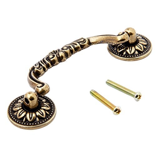 Mgoodoo 5PCS 3.78" Hole Center Vintage Antique Bronze Door Handle Furniture Knobs Pull for Kitchen Cabinets Cupboard Closet - Image 2