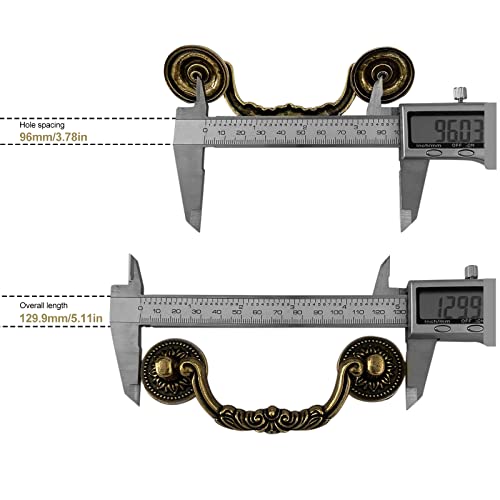 Mgoodoo 5PCS 3.78" Hole Center Vintage Antique Bronze Door Handle Furniture Knobs Pull for Kitchen Cabinets Cupboard Closet - Image 4