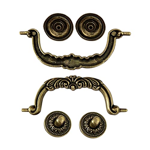 Mgoodoo 5PCS 3.78" Hole Center Vintage Antique Bronze Door Handle Furniture Knobs Pull for Kitchen Cabinets Cupboard Closet - Image 3