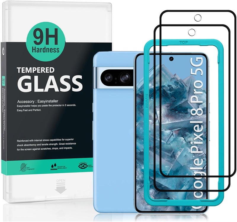Ibywind 2 Pack Screen Protector For Google Pixel 8 Pro 5G 6.7",9H Hardness Tempered Glass,Easy to install - Image 1