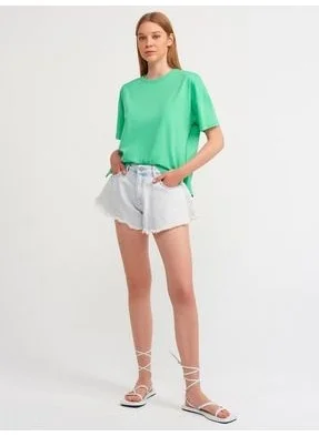 Dilvin 30123 Oversize T-shirt-Green