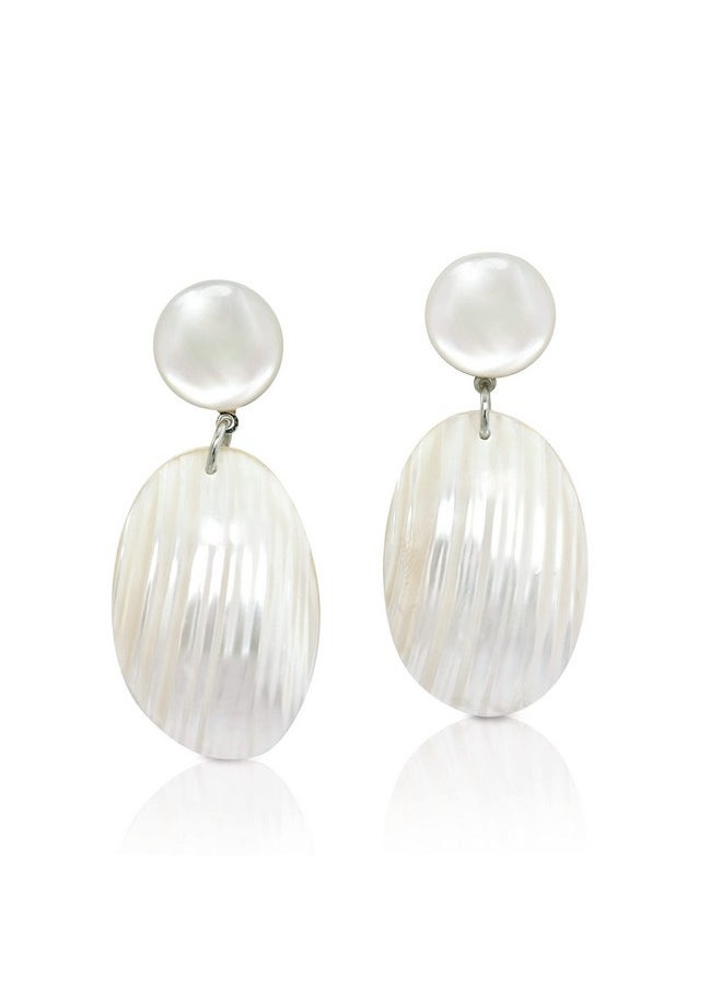 Brilliant White Oval Shaped Mother Of Pearl Shell Post Drop Dangle Earrings | Beach Bridal Wedding Accessories | Fashion Jewelry - pzsku/Z7905F4F5F039378F0714Z/45/_/1735816581/7c4602eb-ba73-4eda-a997-d2cddf3fe8e2