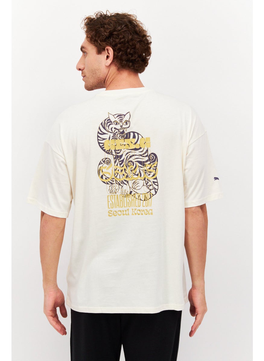 PUMA Men Sportswear Fit Short Sleeve Outdoor T-Shirt, Light Beige  - Image 3