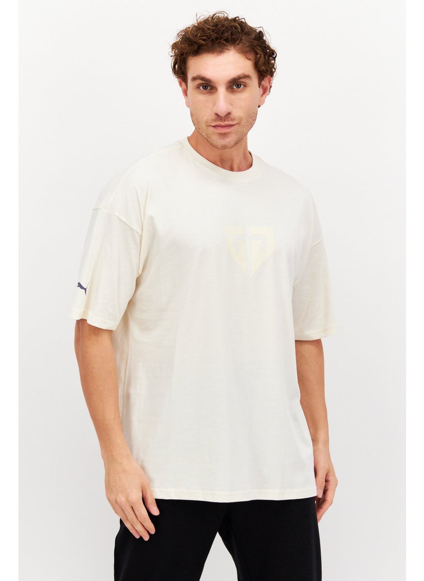 PUMA Men Sportswear Fit Short Sleeve Outdoor T-Shirt, Light Beige  - Image 1