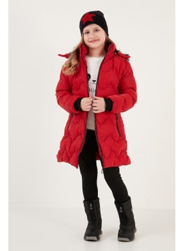 Lela Plush Lined Faux Fur Collar Removable Hooded Winter Coat Girls' Coat 5761905  - Image 1