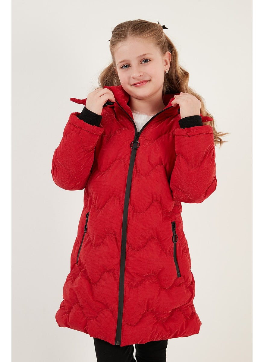 Lela Plush Lined Faux Fur Collar Removable Hooded Winter Coat Girls' Coat 5761905  - Image 2