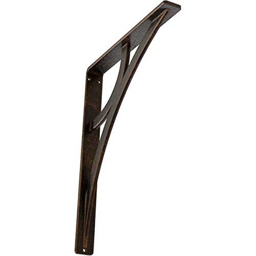 Ekena Millwork BKTM01X10X12SGLABZ Metal Bracket 1 12 W x 10 D x 12 H Antiqued Bronze - Image 1