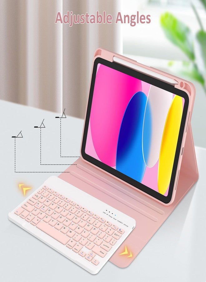 KBCASE for iPad 11th/10th Generation Case with Keyboard, Detachable Wireless Keyboard Case with Pencil Holder for iPad A16 11 inch 2025/10th Gen 10.9 inch 2022 (Light Pink) - Image 4