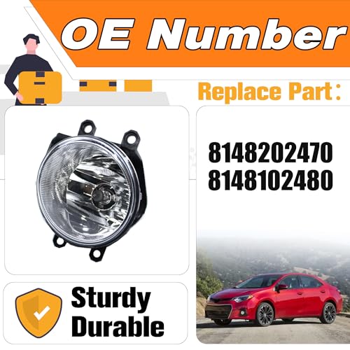 LEVANLIGHT Fog Lights Assembly Compatible For 2014 2015 2016 Toyota Corolla S SE | Front Bumper Fog Light Driving Lamps w/H16 Bulb/Switch/Clear Lens | 8148202470, 8148102480 - Image 2