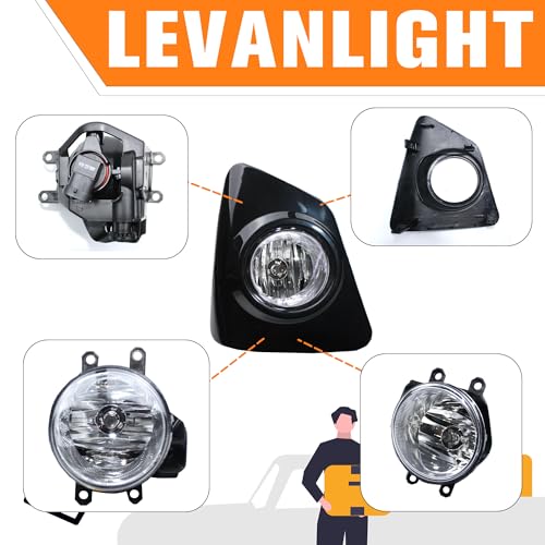 LEVANLIGHT Fog Lights Assembly Compatible For 2014 2015 2016 Toyota Corolla S SE | Front Bumper Fog Light Driving Lamps w/H16 Bulb/Switch/Clear Lens | 8148202470, 8148102480 - Image 4