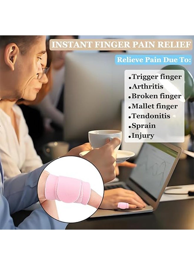 8Pcs Ultra-Thin Finger Braces, Lightweight Trigger Thumb Splint Finger Strap for Finger Injury Pain Relief, Breathable Finger Tape Wraps for Trigger Finger, Broken, Arthritis, Sprain, Sports Support - Image 5