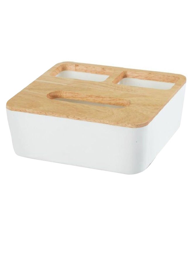 صندوق تخزين المناديل الورقية أبيض/بيج 8.5 x 22Ø³Ù†ØªÙŠÙ…ØªØ± - Image 1