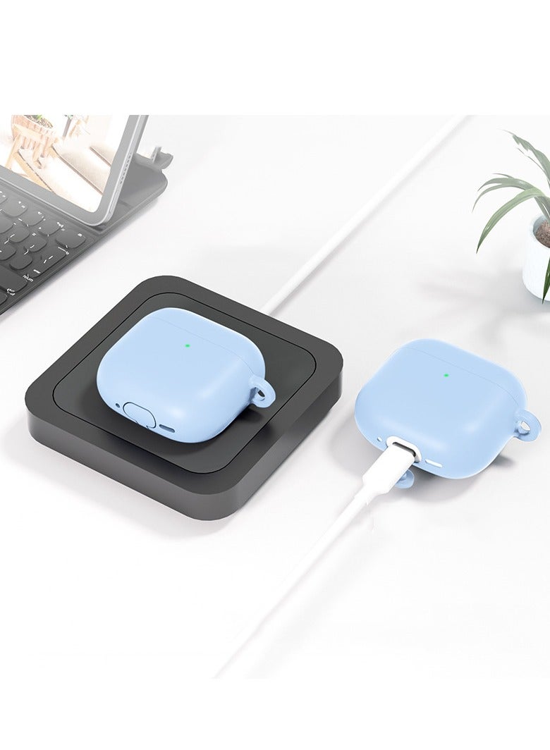 Soft Silicone Protective Case Cover for AirPods 4 with Cleaner Kit and Keychain - Image 3