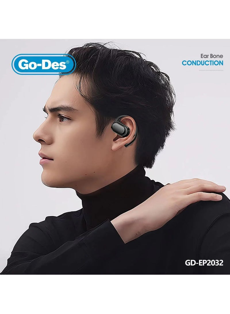 جو-ديز سماعات Go-Des Open اللاسلكية بتقنية البلوتوث 5.4 وتوصيل عظم الأذن وإلغاء الضوضاء ENC وسماعات OWS مع شحن من النوع C ووضع استعداد طويل - Image 2