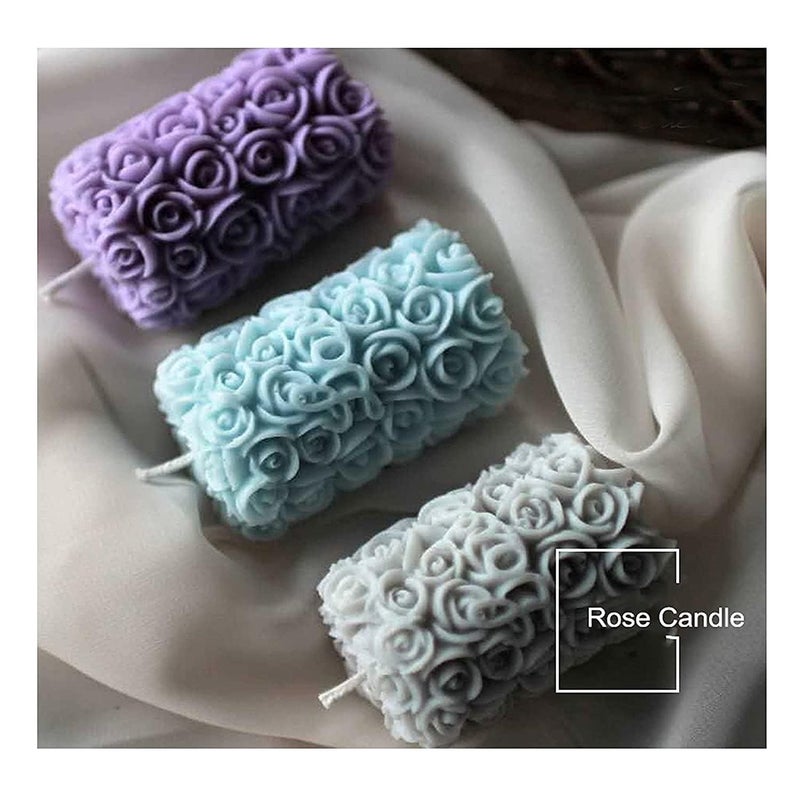 Skytail 3D Rosse Flower Candle Moulds Rose Pillar & Rosse Column Molds for Making Candle Waxmelts Aromatherapy Clay Craft DIY Soap Resin Casting Home Decoration Chocolate Baking Cakes Candy Muffin Cupcake Dessert Molds - Image 4