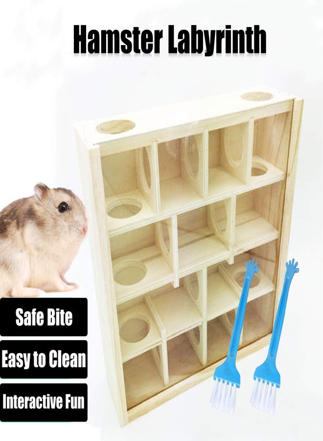 Allazone Wooden Maze Tunnel Toy with Cover, Small Pet Animals Sport Toy Funny Toy for Mice Dwarf Hamster Small Gerbil - Image 2