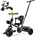 KRIDDO 2in1 Tricycle for Toddlers 155 Years Push Tricycle with Parent Steering  Detachable Handle 9Stage Adjustable Handlebar Toddler Trike with Safety Belt Clutch Pedals  Dual Basket Grey - Image 2