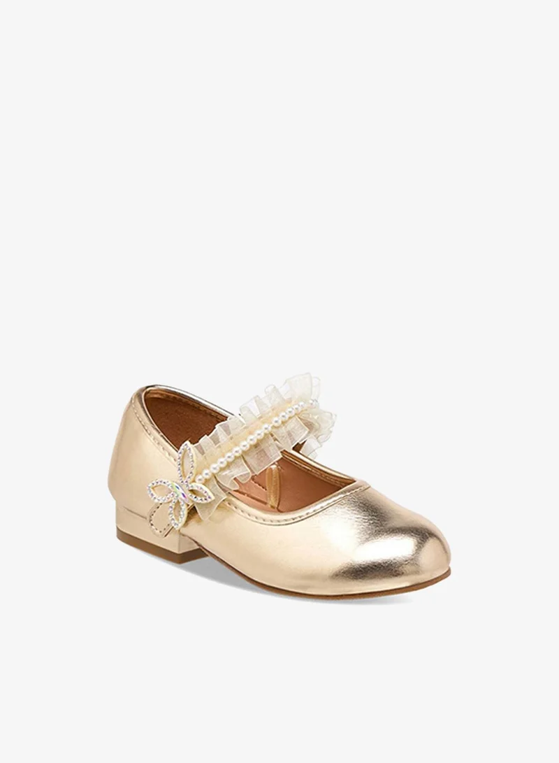 Flora Bella By Shoexpress Flora Bella Ruffle Detail Ballerina Shoes With Hook And Loop Closure
