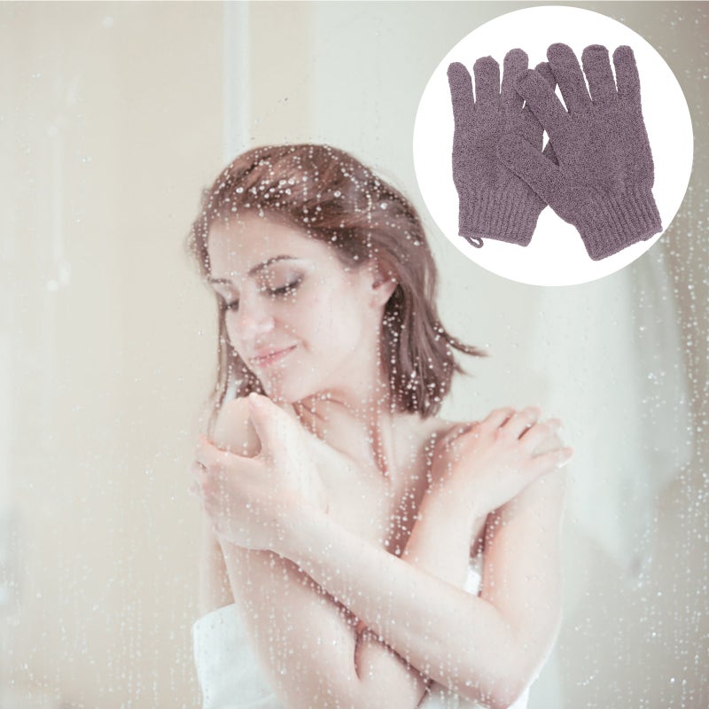 4 Pairs Bath Exfoliating Glove Five Fingers Body Scrub Gloves Bath Shower Sauna Scrubber Mitt for Men Women ( ) - Image 5