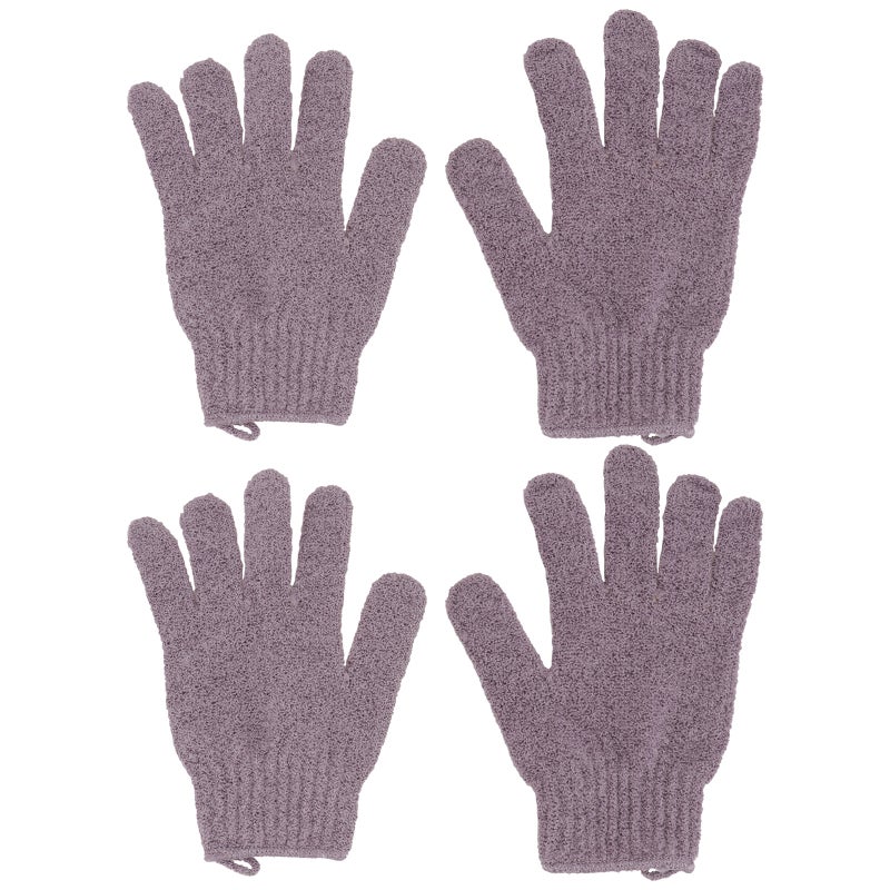 4 Pairs Bath Exfoliating Glove Five Fingers Body Scrub Gloves Bath Shower Sauna Scrubber Mitt for Men Women ( ) - Image 1