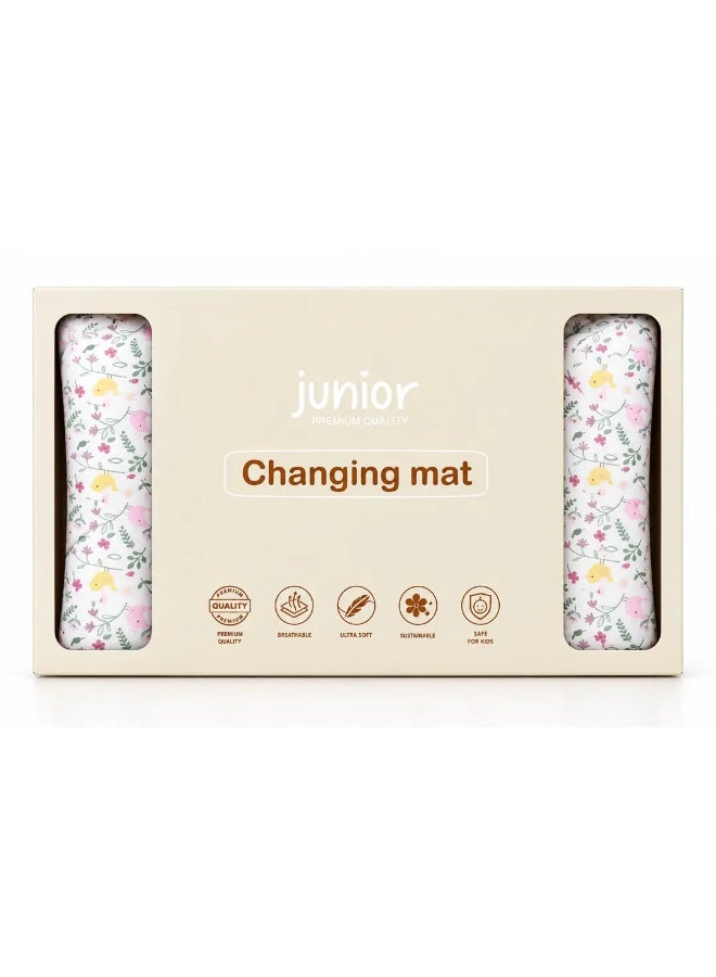 Junior Foldable Baby Changing Mat Flower Print Rose