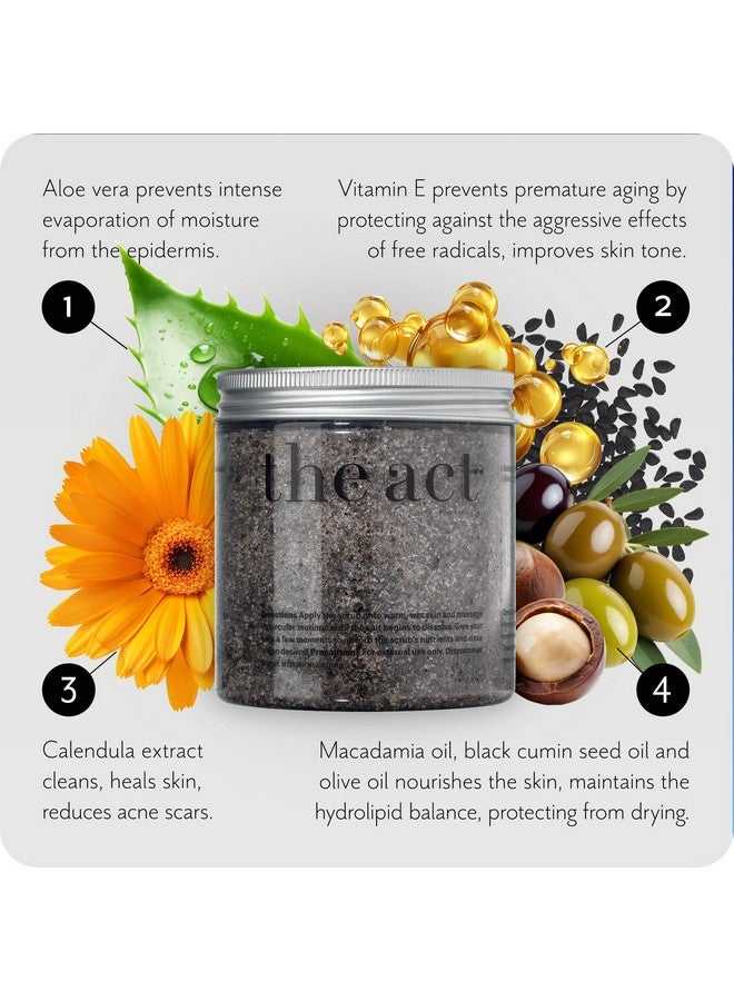 The Act Exfoliating Balancing Body Scrub with Black Cumin Oil - Sea Salt Formula for Smooth & Radiant Skin - Home Spa Care, Gift for Women Men, Vegan, Organic 10.58 Oz - Image 5