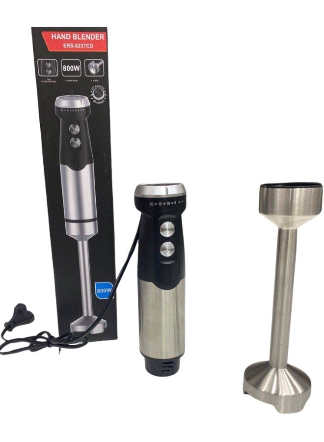 خلاط يدوي كهربائي قوي للاستخدام اليومي بقدرة 800 واط مع تحكم متعدد السرعات ونظام نبض ذكي، هاند بلندر احترافي بشفرات ستانلس ستيل رباعية حادة مقاومة للتآكل، عمود قابل للفصل لسهولة التنظيف والتركيب السريع، محرك قوي ومتـين لأداء ثابت، مناسب لتحضير الشوربة والصلصات وطعام الأطفال والخلط السريع، تصميم مريح مقاوم للبصمات وسهل الاستخدام، متوافق مع الجهد الكهربائي المنزلي، مثالي للمطابخ المنزلية والاستخدام المستمر - Image 5