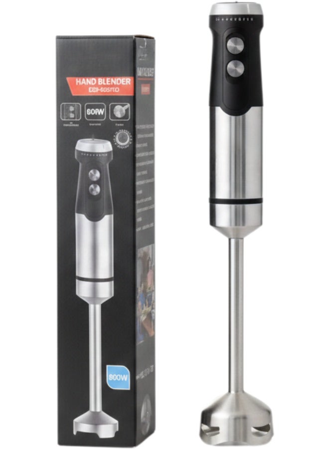 خلاط يدوي كهربائي قوي للاستخدام اليومي بقدرة 800 واط مع تحكم متعدد السرعات ونظام نبض ذكي، هاند بلندر احترافي بشفرات ستانلس ستيل رباعية حادة مقاومة للتآكل، عمود قابل للفصل لسهولة التنظيف والتركيب السريع، محرك قوي ومتـين لأداء ثابت، مناسب لتحضير الشوربة والصلصات وطعام الأطفال والخلط السريع، تصميم مريح مقاوم للبصمات وسهل الاستخدام، متوافق مع الجهد الكهربائي المنزلي، مثالي للمطابخ المنزلية والاستخدام المستمر - Image 3