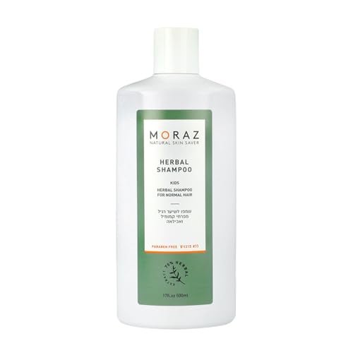 Moraz Kids Herbal Shampoo - Tear Free Shampoo for Kids - Strengthens Hair and Roots - Achillea and Chamomile Blend with Light Natural Scent - 17 oz