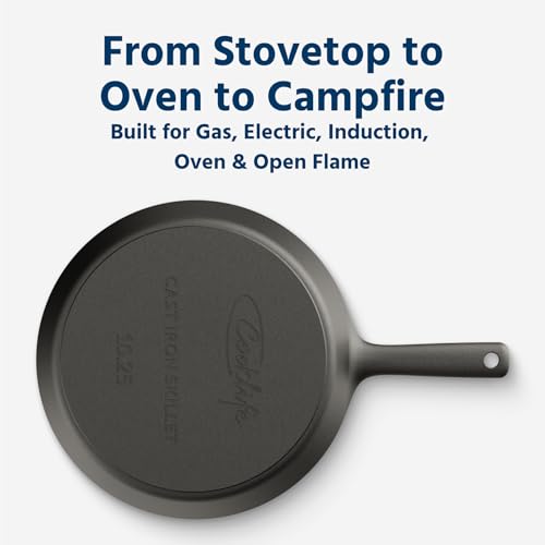 COOKLIFE 10 Inch Lightweight Pre-Seasoned Cast Iron Skillets with Handle Cover - Smooth Polished Surface, Easy to Clean Cast Iron Pan Use in the Oven, on the Stove or Grill, Over a Campfire - Image 5