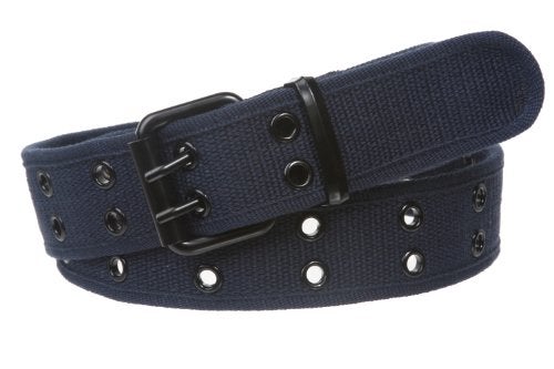 Beltiscool Double Hole Grommets Canvas Web Belt, Navy | l (35"~37" waist) - Image 4