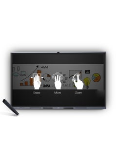 qbit 75 Inches Interactive Whiteboard IR-Touch 3840 * 2160P (4KUHD) W10 Corei5 8Gb, 256Gb 13MP Cam 6 Mic, 2 Speakers Intelligence Writing Whiteboard, HDMI/USB Port,LAN, Wifi  - Image 2