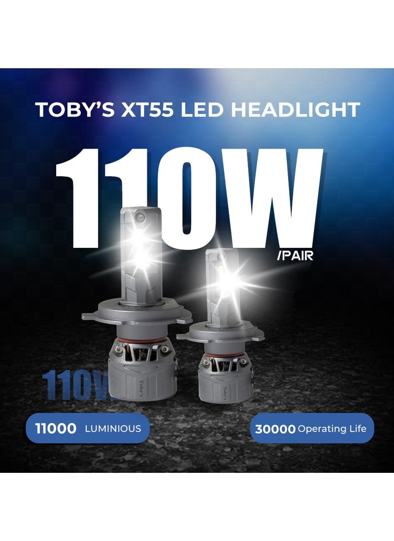 Toby's Tobys XT55 H4 2 Pieces Car LED Headlight Original 55W/piece Power 5500/piece Lumens With Color Temperature 6500K  - Image 2