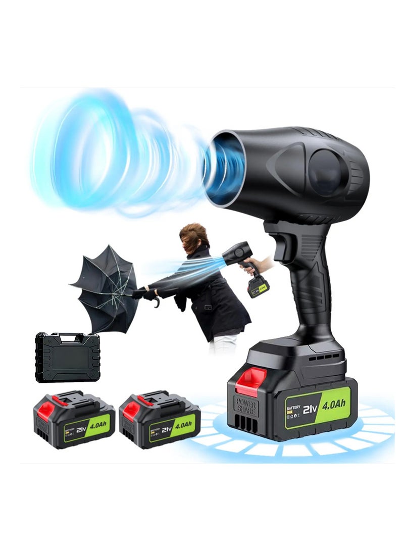 Cordless 600W High-Power Turbo Leaf Blower, Duct Fan Dust & Water Blower, 21V 3Ah Lithium Battery Handheld Air Blower for Car, Garden, Workshop Cleaning - Image 1